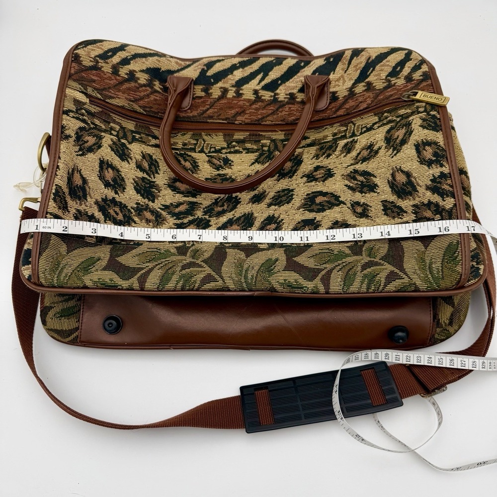 Bueno Safari Tapestry Zebra Leopard Travel Bag Weekender Carry On Duffle Vintage - Picture 5 of 16